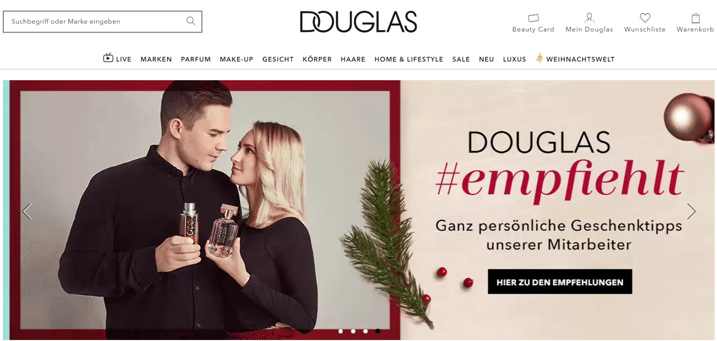 Die Startseite von Douglas