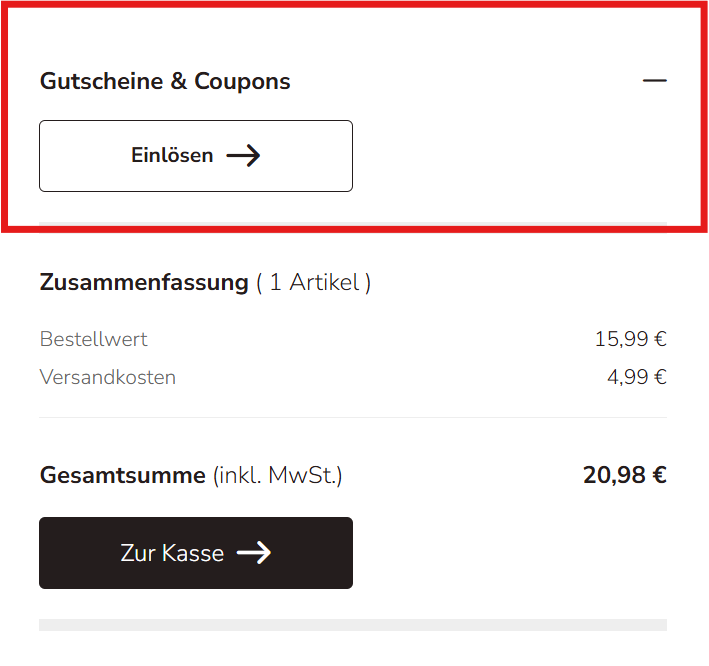Takko Gutschein einlösen 2. Schritt