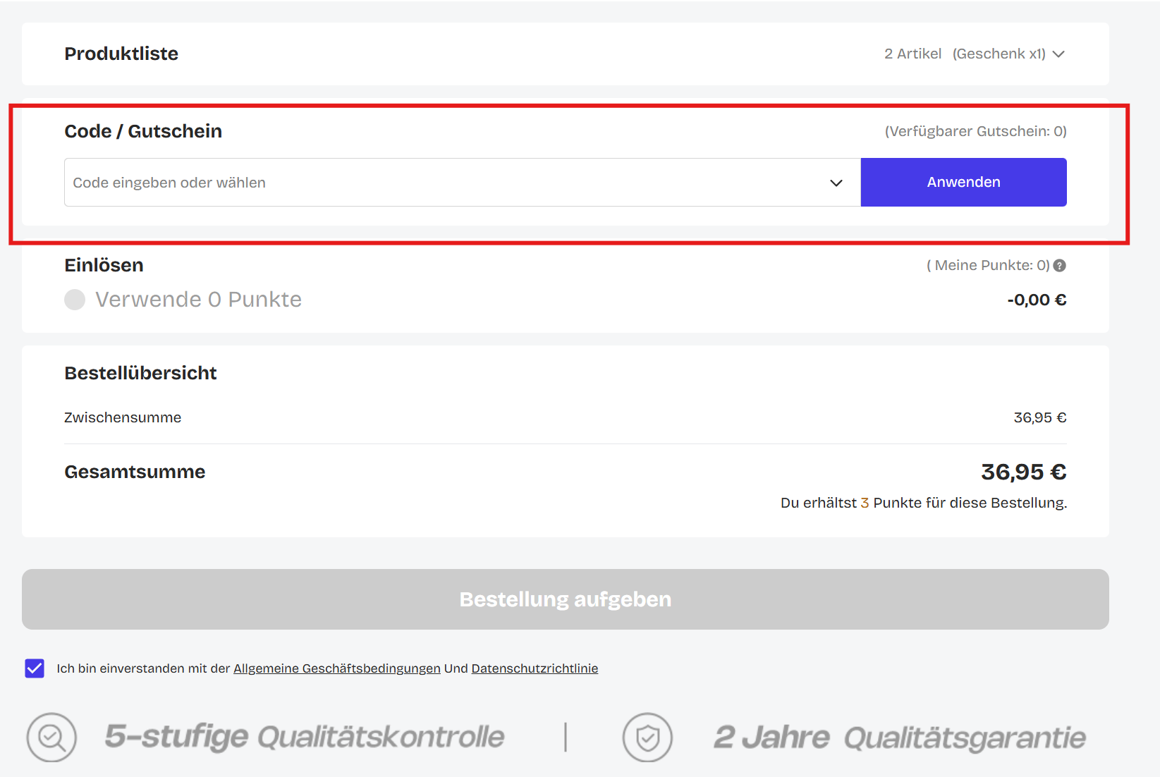 So löst du deinen ZEELOOL Gutschein auf der Webseite ein.