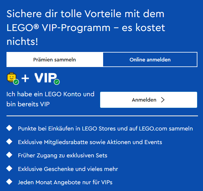Das VIP-Programm von Lego