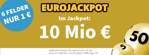 64 Mio € beim EuroJackpot mit 11€ Gutschein