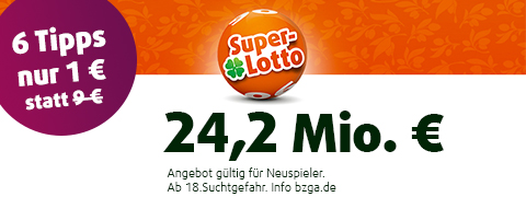 Exklusiver 8€ GUTSCHEIN: auf den <b>71,4 Mio. €</b> SuperLotto Jackpot