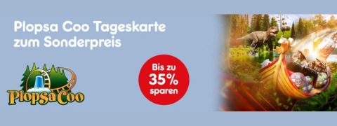 Spare bis zu 35% auf deine Plopsa Coo Tageskarte