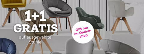 mömax Aktion: 1+1 GRATIS auf bestimmte Stühle