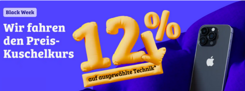 Erhalte 12% Rabatt auf Technik - reBuy Black Friday Aktion