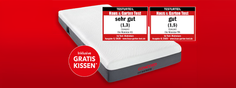 30% Rabatt auf "CONCORD DIE MATRATZE" und ein Kissen geschenkt