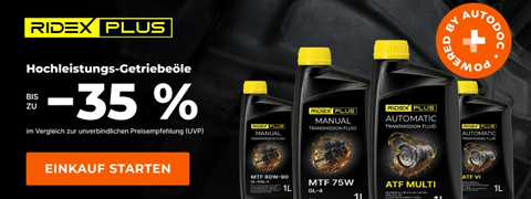 Bis zu 33% Rabatt auf RIDEX PLUS Automatikgetriebeöl bei Autodoc!