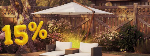 VidaXL Coupon: 15% Rabatt beim Kauf von 2 Sonnenschirmen