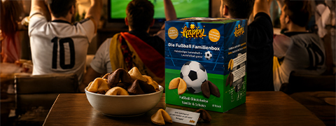 36% Rabatt mit dem HappyKeks Gutschein auf Fußball-Glückskeksboxen