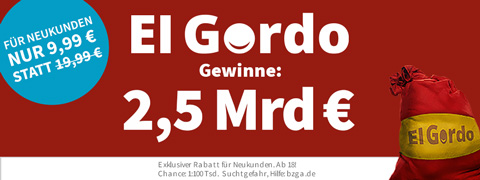 10€ Gutschein auf das El Gordo Los für 9,99 Euro