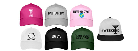 Caps & Mützen selbst gestalten und bei Shirtlabor bedrucken!