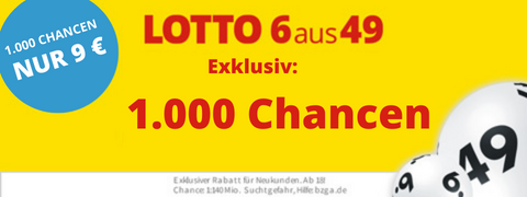 1.000 LOTTO 6aus49 Chancen für 1€